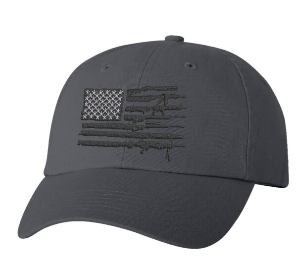 Rifle American Flag Baseball Cap, 2nd Amendment Support Hat, Second Amendment Cap, Gift for Patriot, Embroidered - Image 2