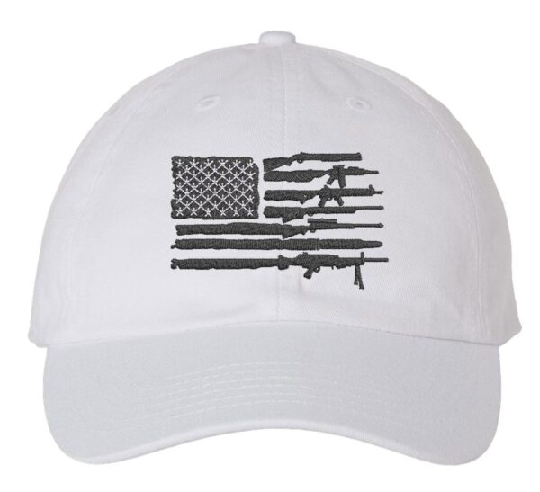 Rifle American Flag Baseball Cap, 2nd Amendment Support Hat, Second Amendment Cap, Gift for Patriot, Embroidered - Image 3