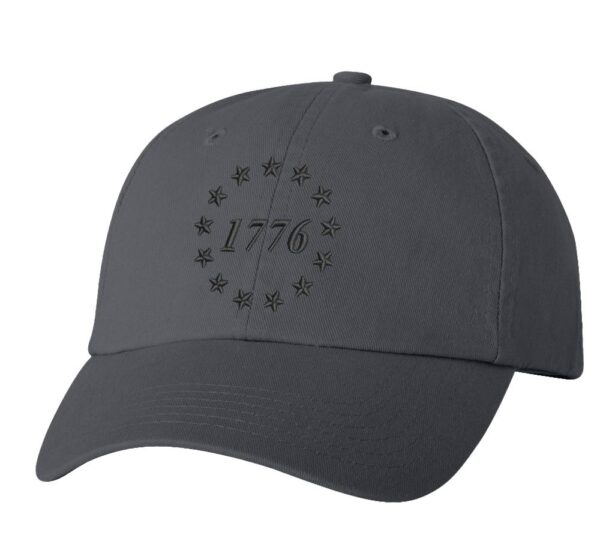 baseball cap with embroidered 1776 and 13 stars