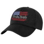 We The People Flag Hat with embroidered American flag and silver lettering