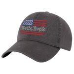 We The People Flag Hat with embroidered American flag and silver lettering