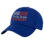 We The People Flag Hat with embroidered American flag and silver lettering