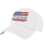 We The People Flag Hat with embroidered American flag and silver lettering