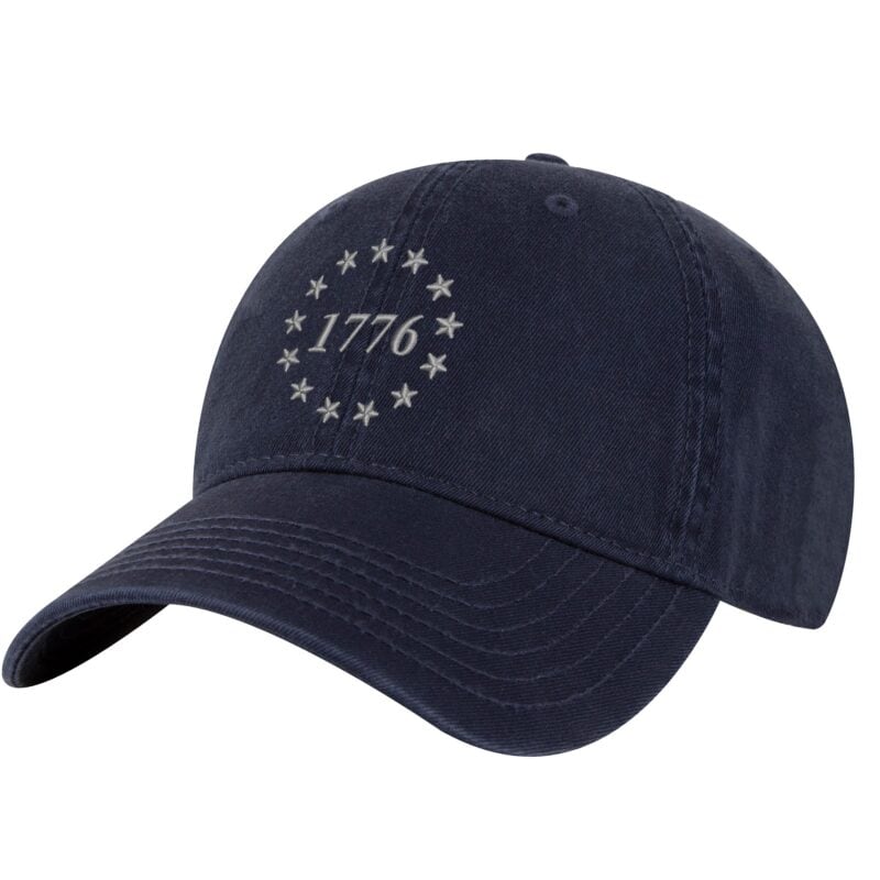 1776 Patriotic Strapback Hat - Embroidered Declaration of Independence Design with Adjustable Strapback Closure