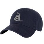 Gadsden Hat with embroidered rattlesnake design and Don't Tread On Me slogan on cotton cap