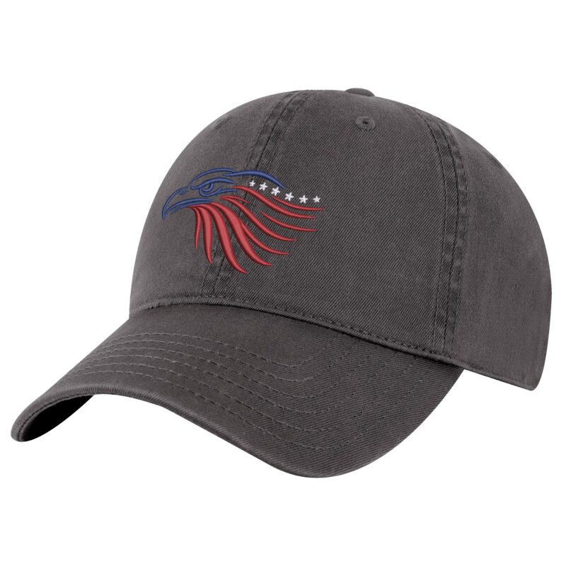 American Flag Eagle Hat – Embroidered Bald Eagle Head in Red, White & Blue – Patriotic Dad Cap
