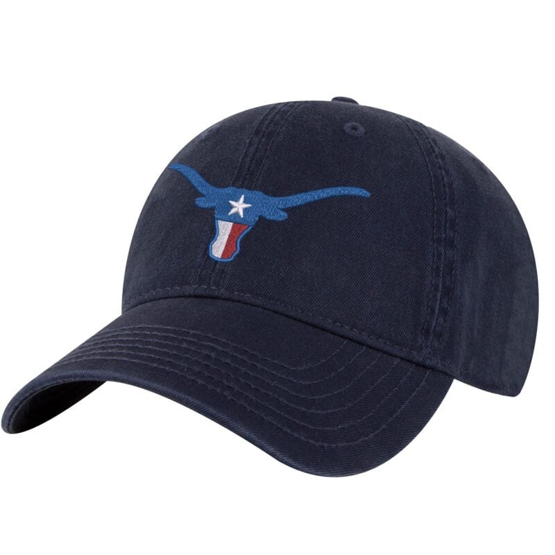 Texas Longhorn Baseball Cap – Embroidered Bull & TX Flag Design – Adjustable Cotton Dad Hat