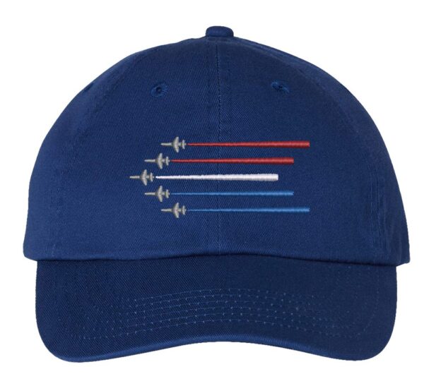Air Force Airplanes Baseball Cap, Navy Aircrafts Hat, USAF Hat, USA Aviation Pride Hat, Red White & Blue Trails Hat - Image 4