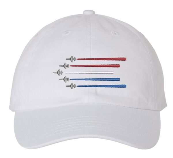 Air Force Airplanes Baseball Cap, Navy Aircrafts Hat, USAF Hat, USA Aviation Pride Hat, Red White & Blue Trails Hat - Image 2