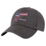 2A Pistol Flag Baseball Cap - Embroidered Firearm Over American Flag - Gun Rights Patriotic Hat