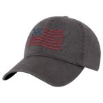 Wavy American Flag Baseball Hat - Embroidered Ripple Design USA Flag - Adjustable Patriotic Dad Cap