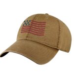 Wavy American Flag Baseball Hat - Embroidered Ripple Design USA Flag - Adjustable Patriotic Dad Cap