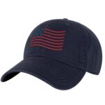 Wavy American Flag Baseball Hat - Embroidered Ripple Design USA Flag - Adjustable Patriotic Dad Cap