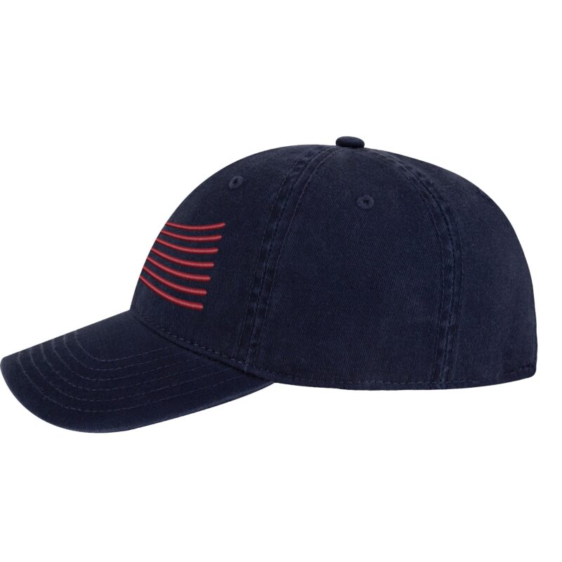 Wavy American Flag Baseball Hat - Embroidered Ripple Design USA Flag - Adjustable Patriotic Dad Cap