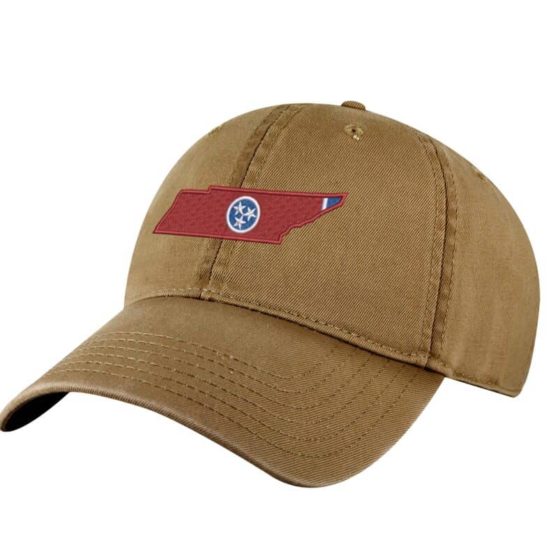 Tennessee Tri-Star Baseball Hat - TN State Outline Cap - Volunteer State Dad Hat