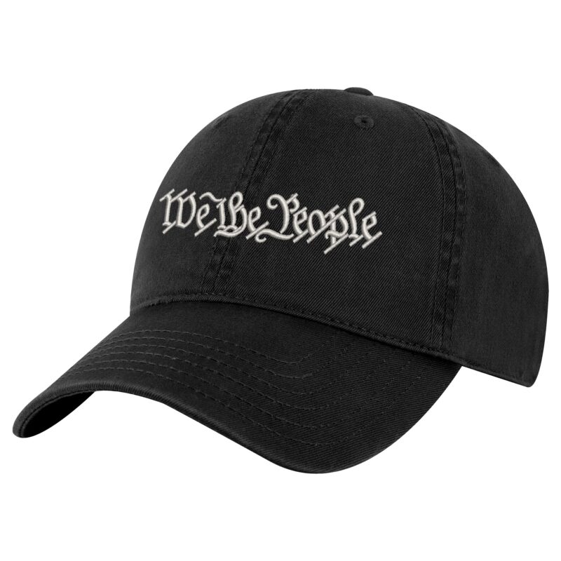 We The People Baseball Cap - Embroidered Patriotic Dad Hat in Navy Blue - American Flag Colors