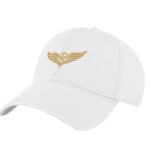 Black American aviation wings hat with gold embroidered star emblem