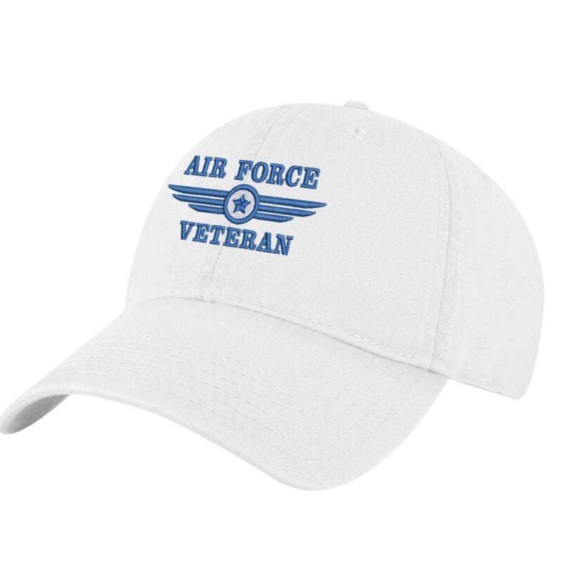 US Air Force Veteran Hat with embroidered logo and structured military fit