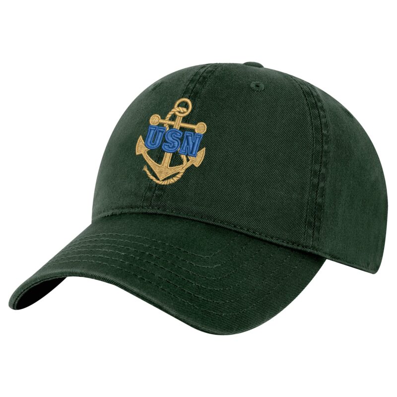 US Navy Anchor Baseball Cap - Embroidered USN Logo Hat in Navy Blue - Adjustable Veteran Cap