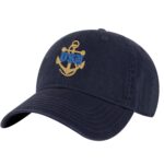 US Navy Anchor Baseball Cap with gold embroidered USN logo and navy blue color