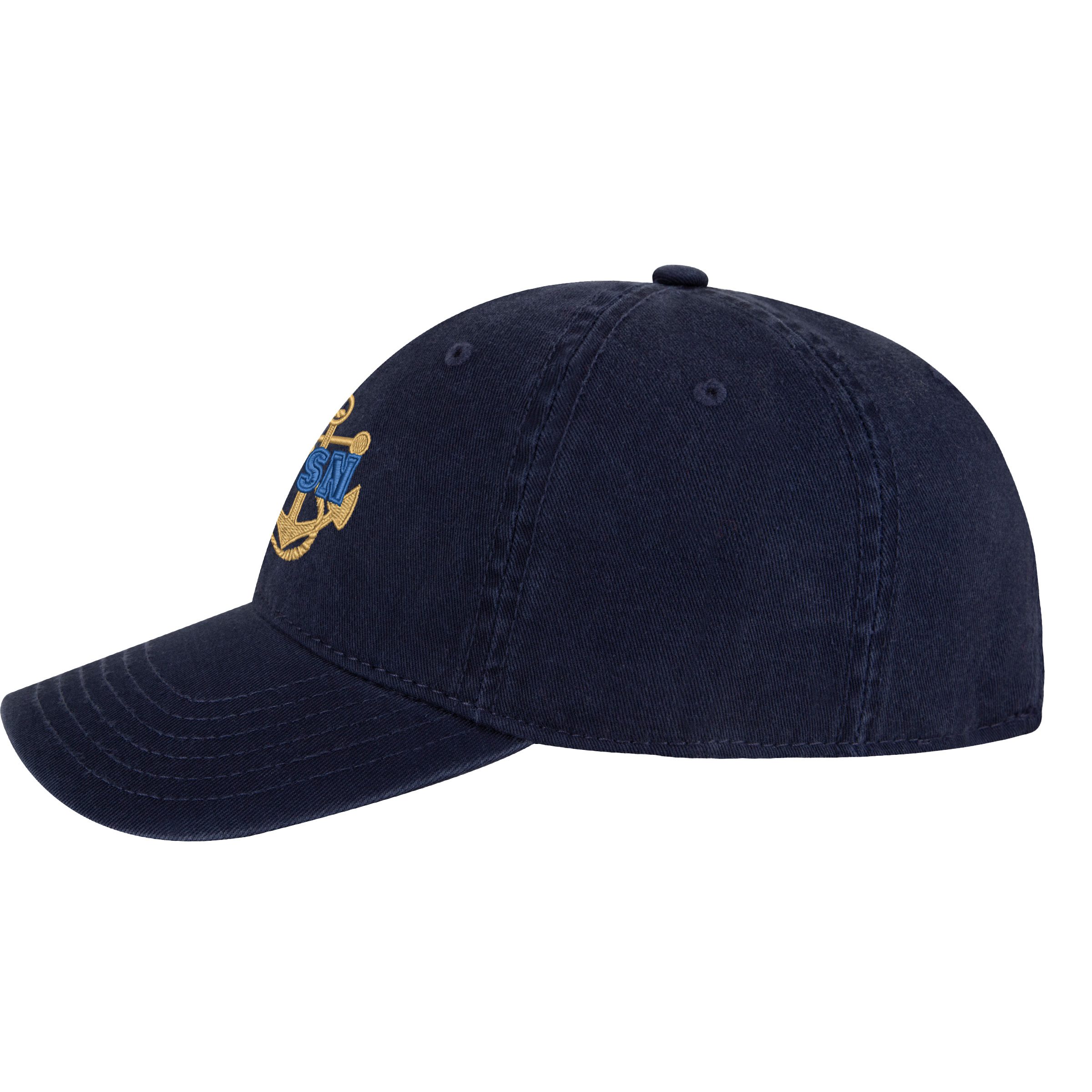 US Navy Anchor Baseball Cap - Embroidered USN Logo Hat in Navy Blue - Adjustable Veteran Cap