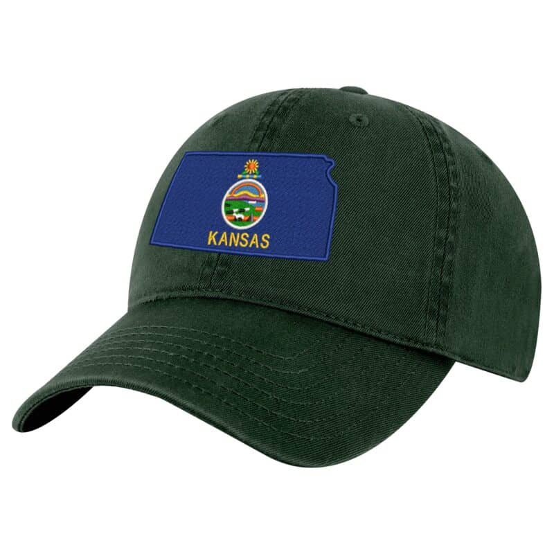 Kansas Flag Baseball Cap - Embroidered Sunflower State Design - Adjustable Dad Hat for Outdoors & Everyday