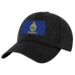 Kansas Flag Baseball Cap with embroidered KS flag and adjustable strapback
