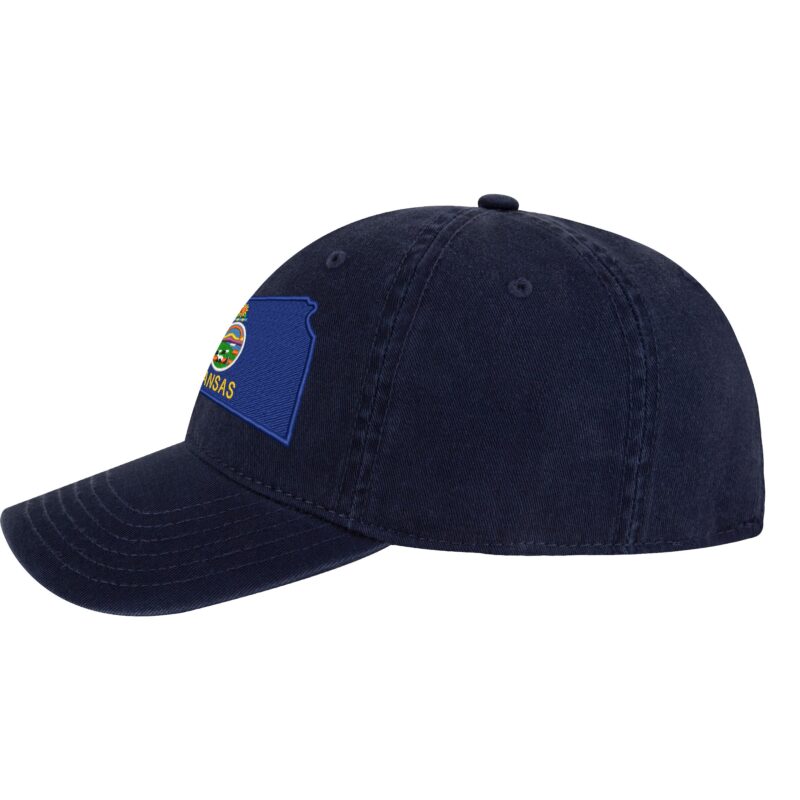 Kansas Flag Baseball Cap - Embroidered Sunflower State Design - Adjustable Dad Hat for Outdoors & Everyday