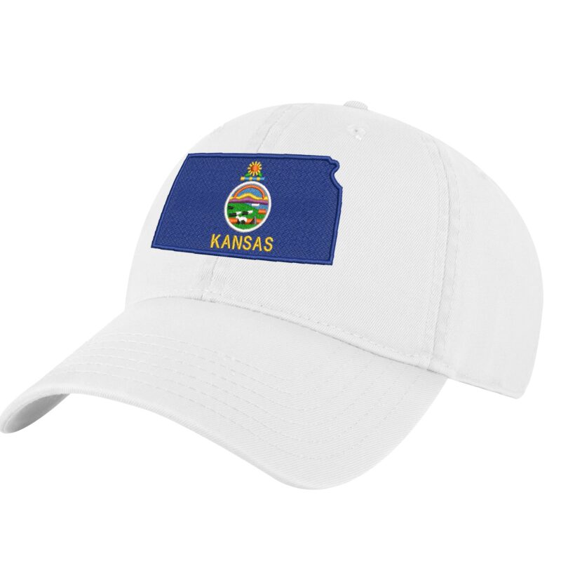 Kansas Flag Baseball Cap - Embroidered Sunflower State Design - Adjustable Dad Hat for Outdoors & Everyday