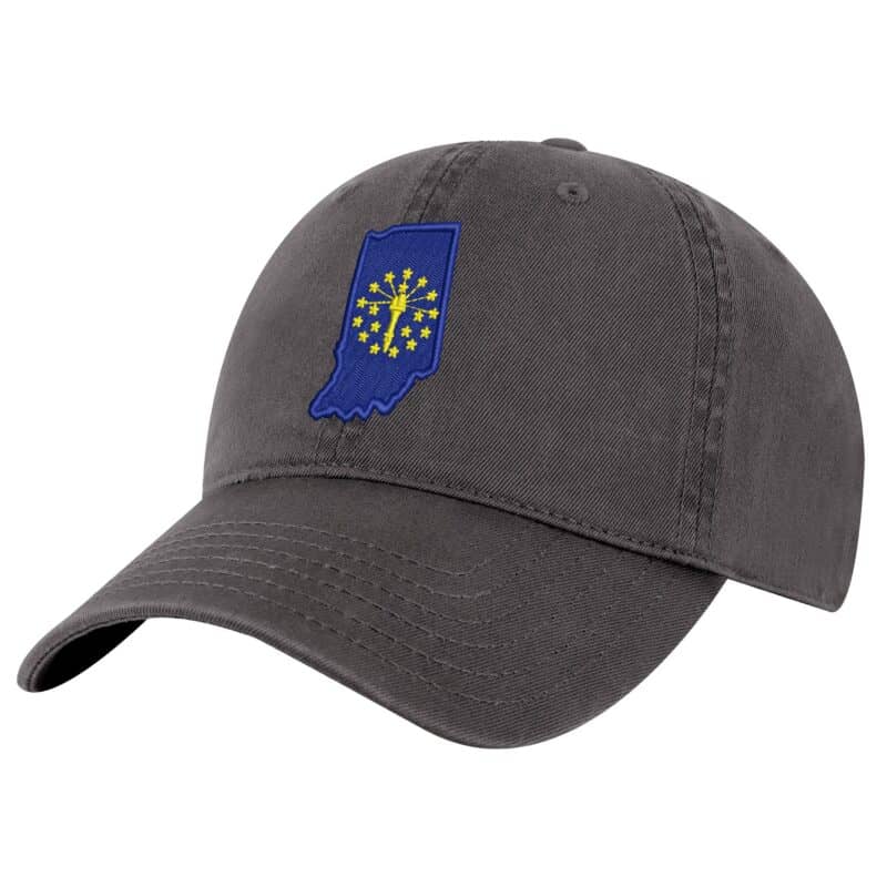 Indiana Flag Baseball Cap - Embroidered Hoosier State Design - Adjustable Dad Hat for Outdoors & Everyday