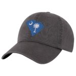 South Carolina flag baseball cap with embroidered palmetto tree and crescent moon