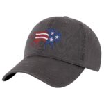 Bison American Flag Baseball Cap - Embroidered Buffalo Design in Patriotic Colors - Adjustable Outdoor Hat