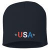 Embroidered USA Patriotic Cuffed Beanie - Black