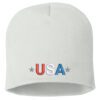 Embroidered USA Patriotic Cuffed Beanie - Black