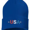 Embroidered USA Patriotic Cuffed Beanie - Black