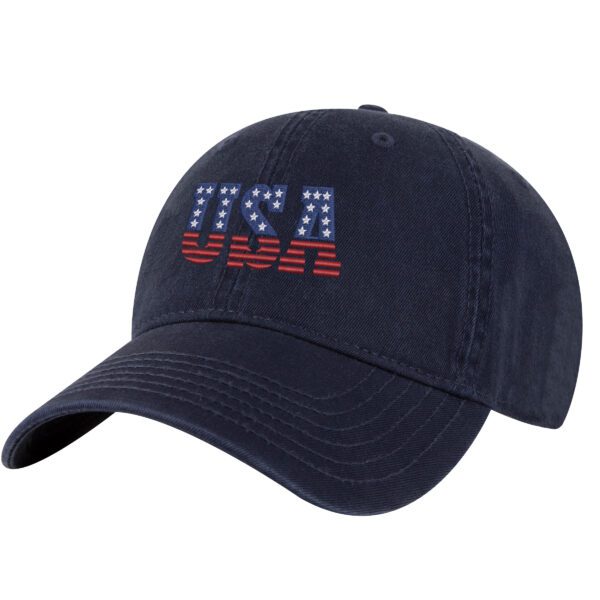 USA Baseball Cap – Embroidered Hat with American Flag Lettering - Image 5