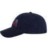 Embroidered USA cap with red white and blue American flag pattern in letters