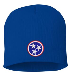 Tennessee state flag beanie with embroidered tri-star design - Volunteer State pride winter hat for patriotic Tennesseans