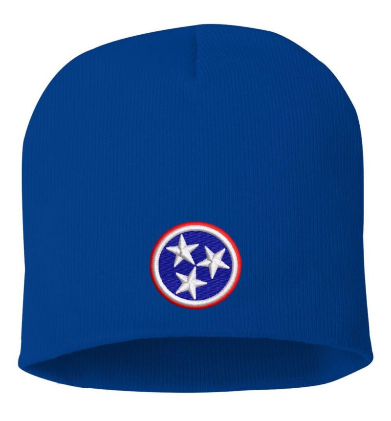 Tennessee state flag beanie with embroidered tri-star design - Volunteer State pride winter hat for patriotic Tennesseans