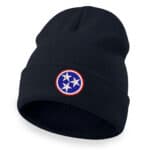 Black cuffed beanie with embroidered Tennessee Volunteer State Flag patch.