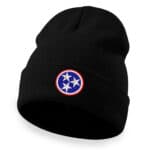 Black cuffed beanie with embroidered Tennessee Volunteer State Flag patch.