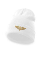 Black American aviation wings hat with gold embroidered star emblem