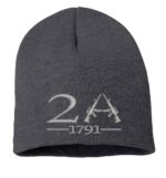 2nd Amendment beanie with 1791 embroidered design featuring rifles - constitutional gun rights patriotic winter hat