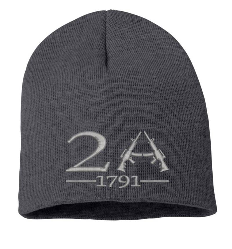 2nd Amendment beanie with 1791 embroidered design featuring rifles - constitutional gun rights patriotic winter hat