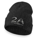 Black cuffed beanie with 2nd Amendment guns and 1791 embroidery.
