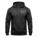 Black hoodie with American historical design, comfortable and stylish.