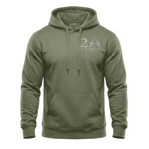 Hooded sweatshirt with American patriotic design, perfect for casual wear.
