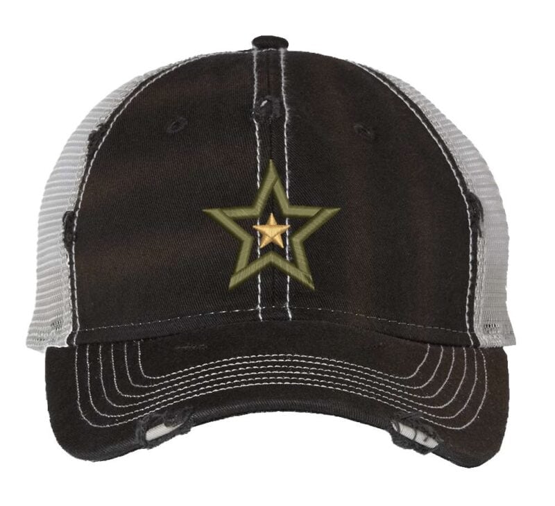 Military Army Star Distressed Truckers Hat