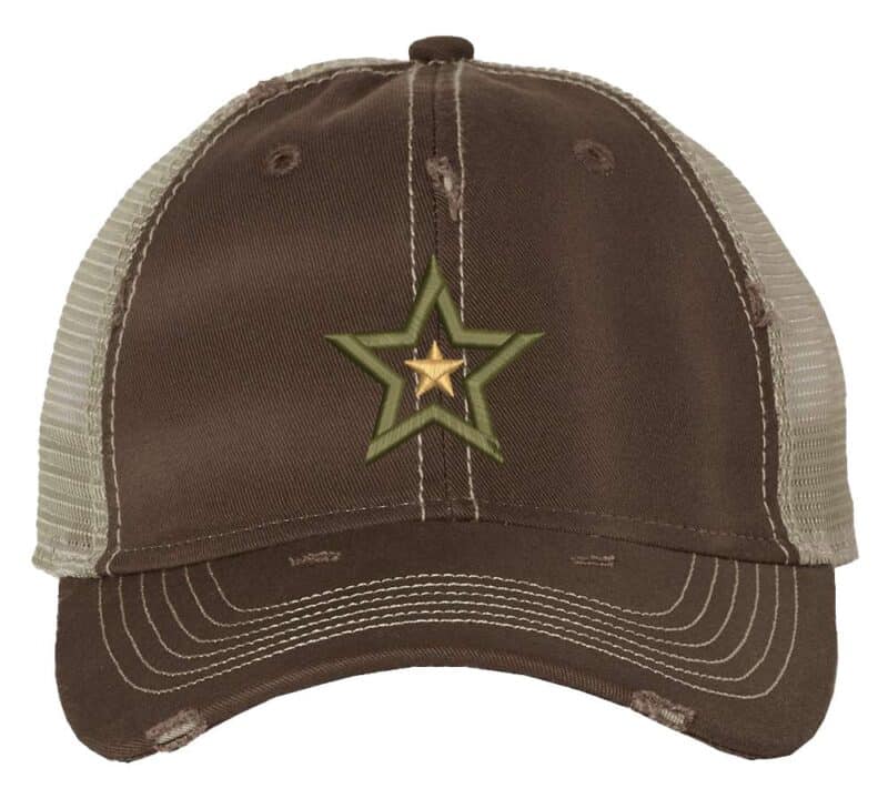 Military Army Star Distressed Truckers Hat