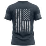 American flag graphic T-shirt with distressed design for patriotic style.